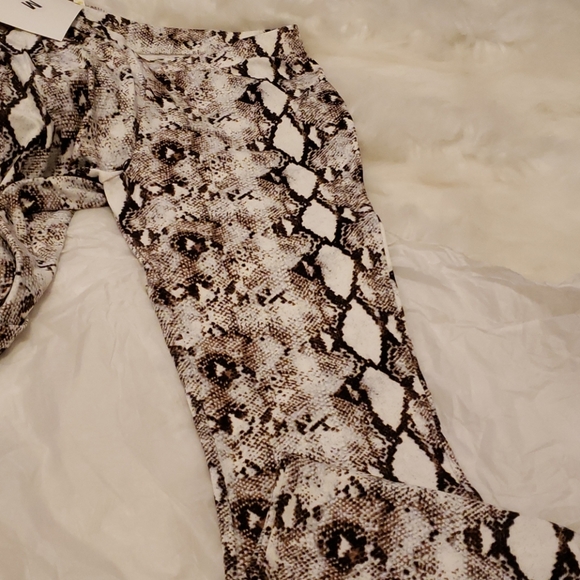 Snakeskin Flare Bell Wide Leg Pants Palazzo - Picture 7 of 9